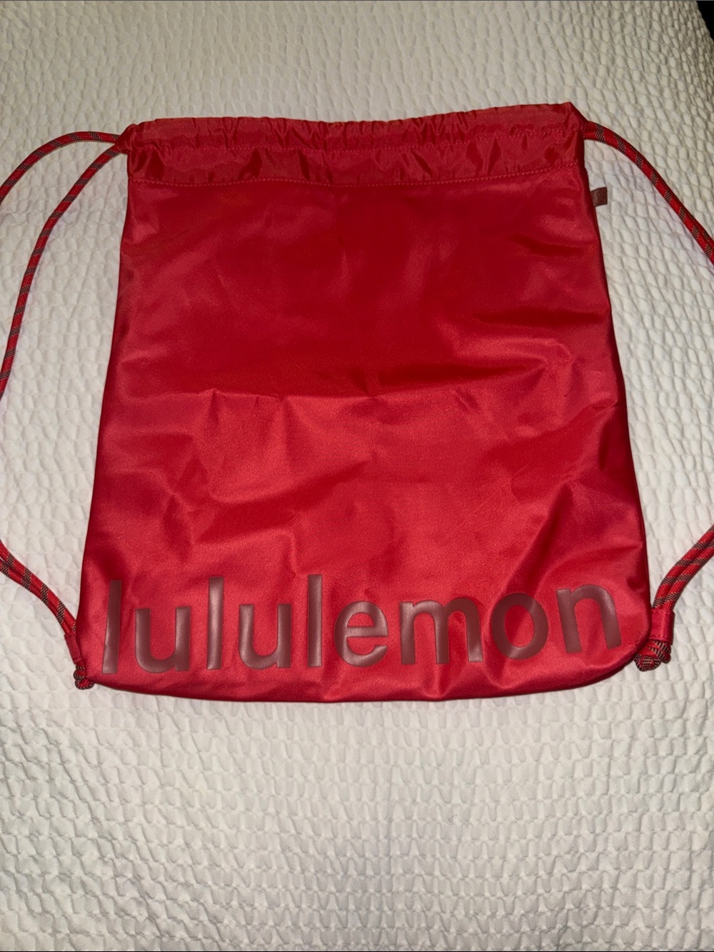 lululemon athletica Red Drawstring Logo Gym Sack